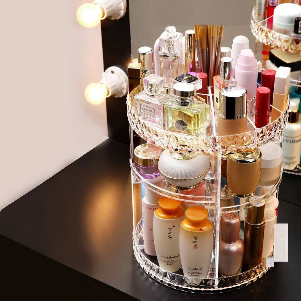 Elegant Crystal Rotating Organizer