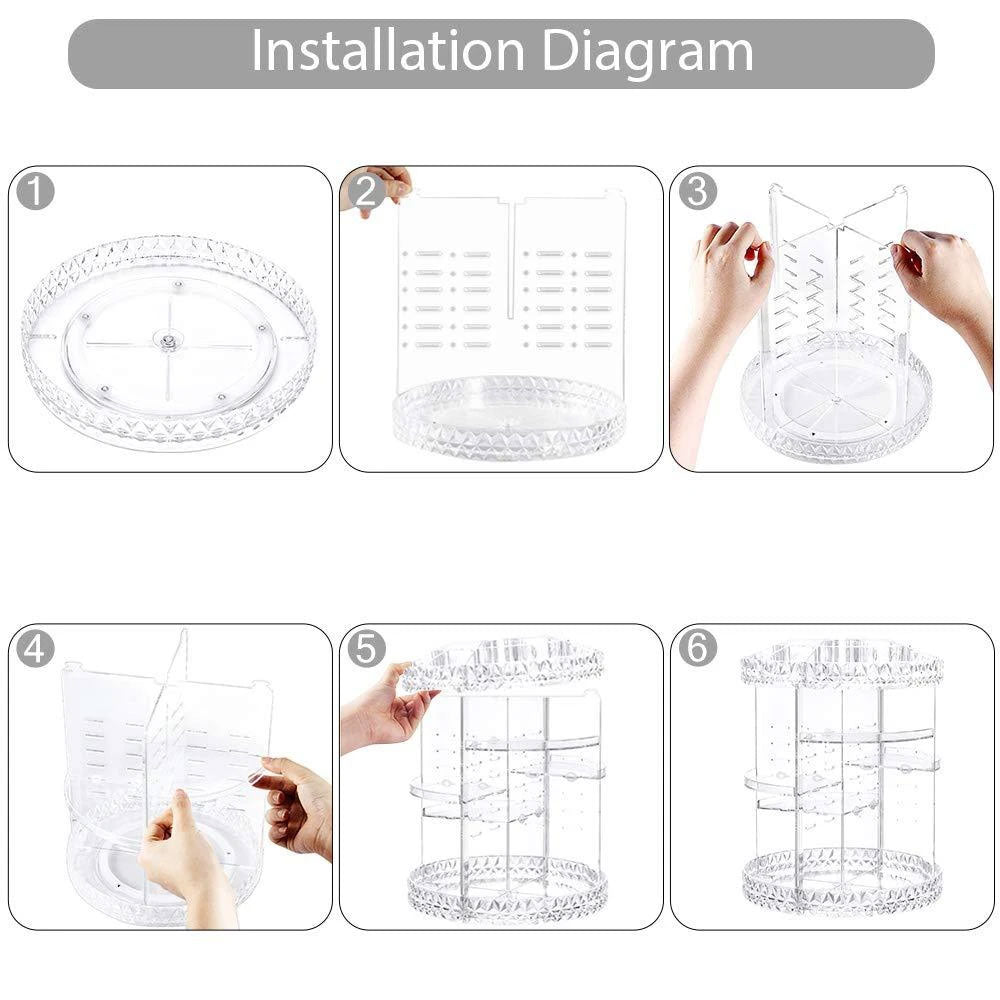 Elegant Crystal Rotating Organizer