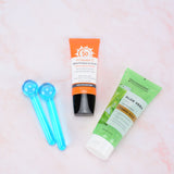 Small Ice Globes & Vitamin C Sunscreen Lotion SPF50 & Soothing Aloe Vera Gel