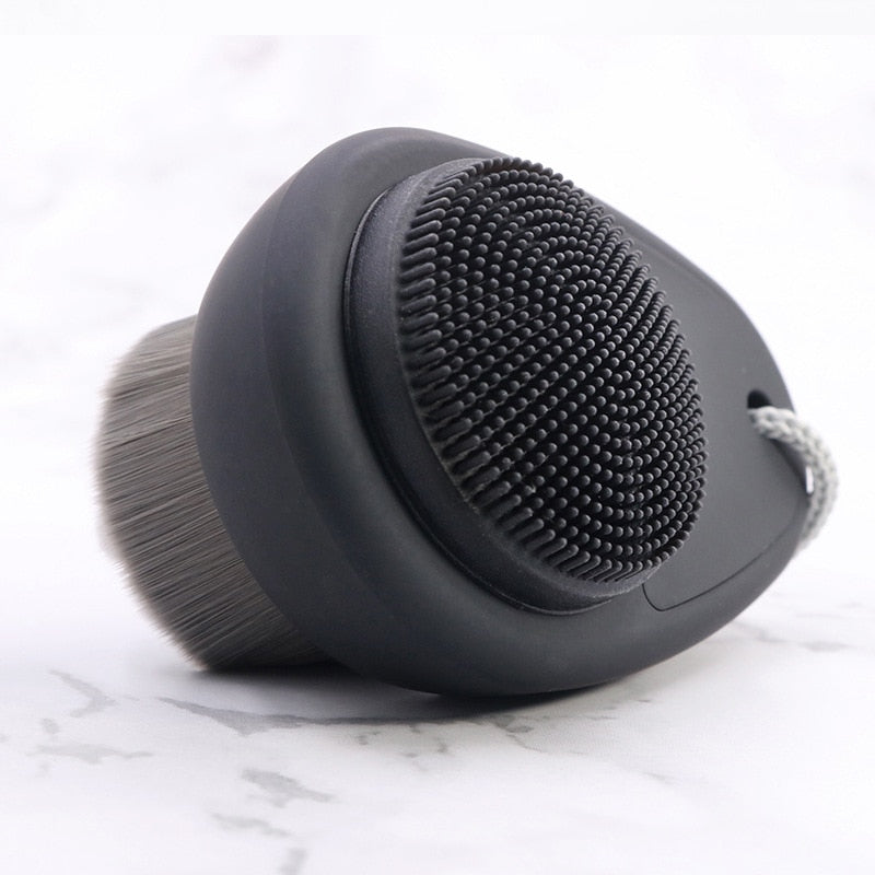 Black Charcoal Double-sided Facial Brush For Men and Women